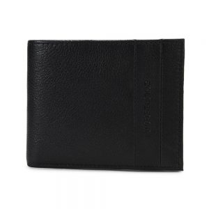 Black leather wallet for men