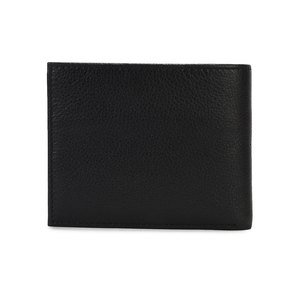 Black leather wallet for men - Woodland